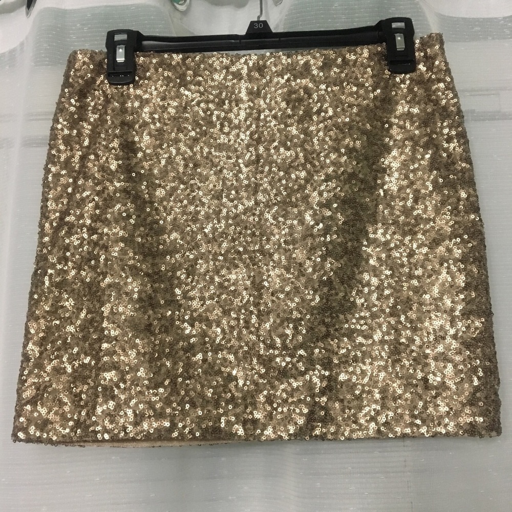 Gold Sequin Mini Skirt